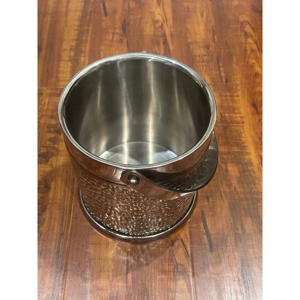 Vintage Ralph Lauren Home Crocodile Repousse Finish Stainless Steel Ice Bucket